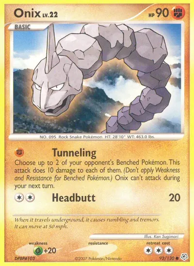 Onix - Diamante & Pérola - ilustração de Ken Sugimori