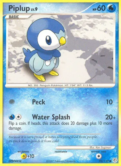 Piplup - Diamante & Pérola - ilustração de Ken Sugimori