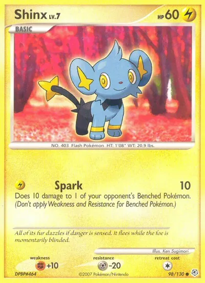 Shinx - Diamante & Pérola - ilustração de Ken Sugimori