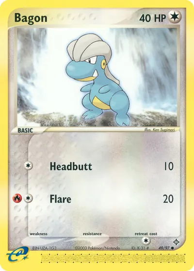 Bagon - Dragon - ilustração de Ken Sugimori