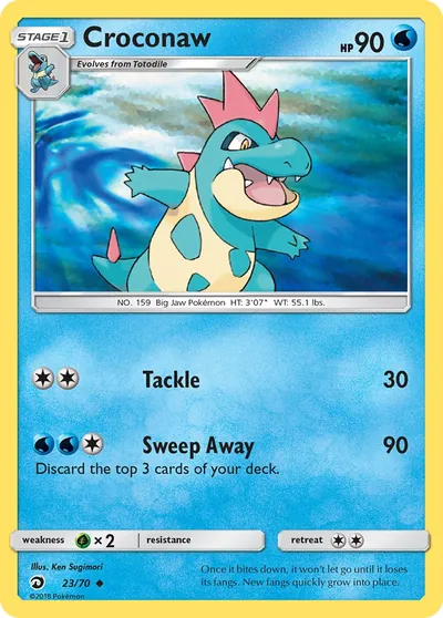 Croconaw - Dragões Soberanos - ilustração de Ken Sugimori