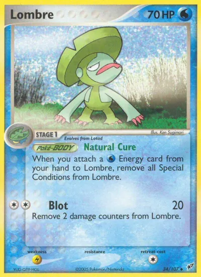 Lombre - Deoxys - ilustração de Ken Sugimori