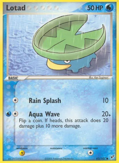 Lotad - Deoxys - ilustração de Ken Sugimori