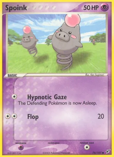 Spoink - Deoxys - ilustração de Ken Sugimori