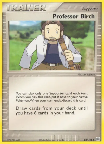 Professor Birch - Emerald - ilustração de Ken Sugimori