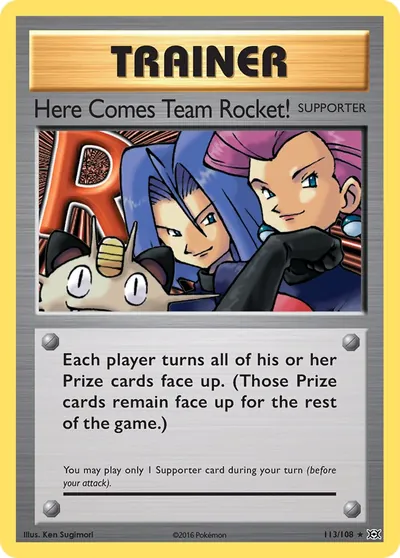 Lá vem a Equipe Rocket! - Evoluções - ilustração de Ken Sugimori