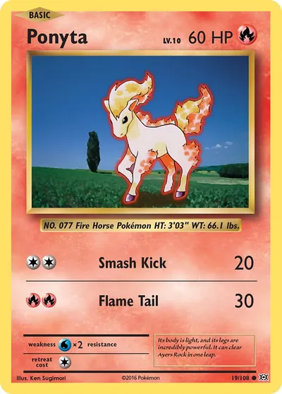 Ponyta - Evoluções - ilustração de Ken Sugimori