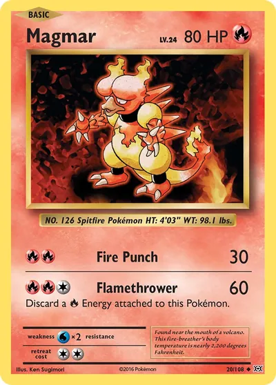 Magmar - Evoluções - ilustração de Ken Sugimori