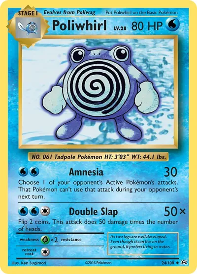 Poliwhirl - Evoluções - ilustração de Ken Sugimori