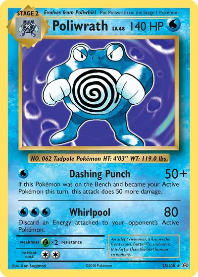 Poliwrath - Evoluções - ilustração de Ken Sugimori