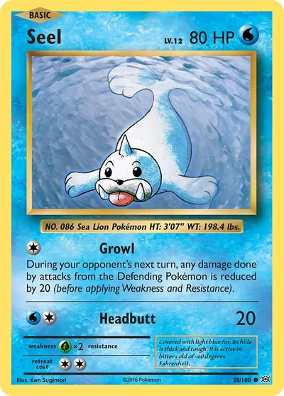 Seel - Evoluções - ilustração de Ken Sugimori