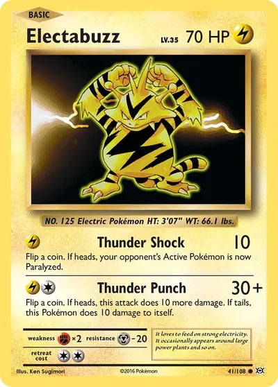 Electabuzz - Evoluções - ilustração de Ken Sugimori