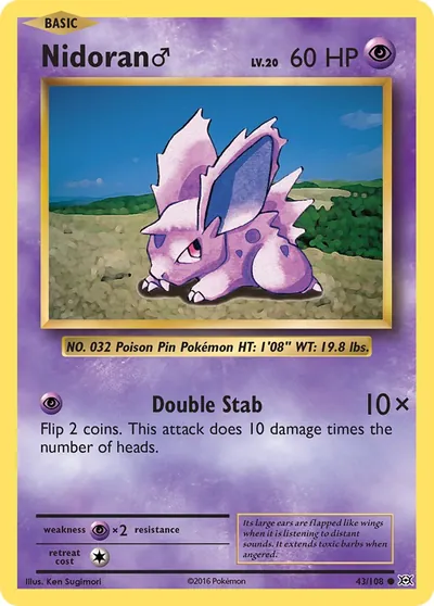 Nidoran Macho - Evoluções - ilustração de Ken Sugimori