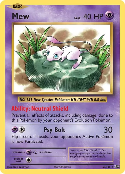 Mew - Evoluções - ilustração de Ken Sugimori