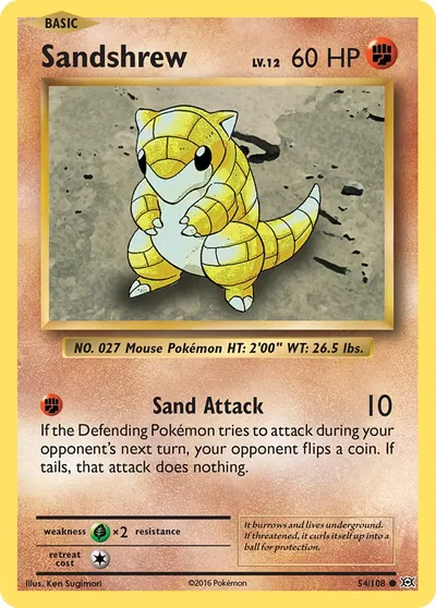 Sandshrew - Evoluções - ilustração de Ken Sugimori