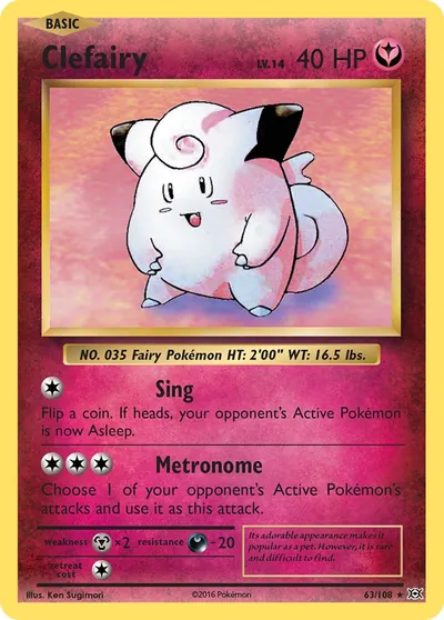 Clefairy - Evoluções - ilustração de Ken Sugimori