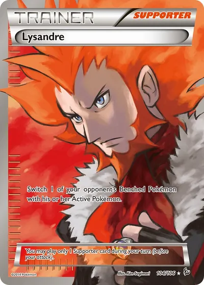 Lysandre - Flash de Fogo - ilustração de Ken Sugimori