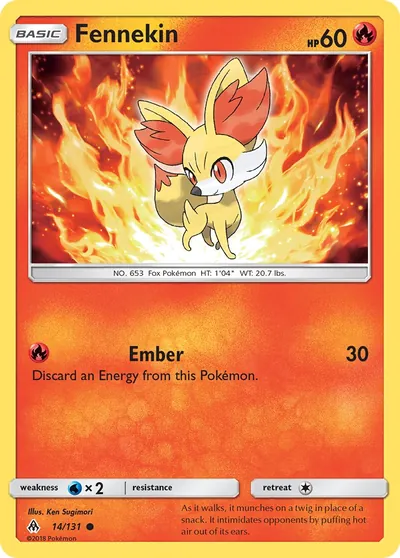 Fennekin - Luz Proibida - ilustração de Ken Sugimori