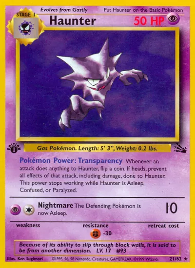 Haunter - Fóssil - ilustração de Ken Sugimori
