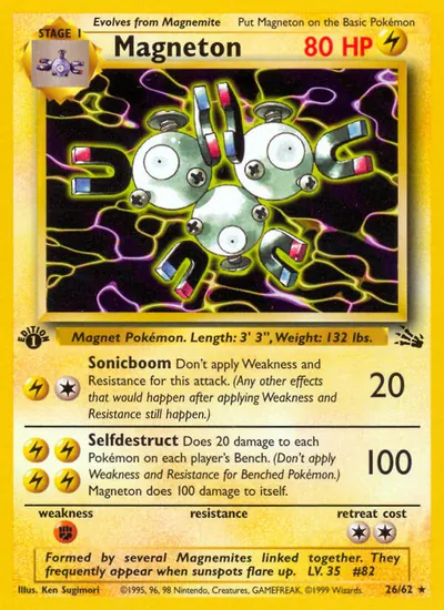 Magneton - Fóssil - ilustração de Ken Sugimori