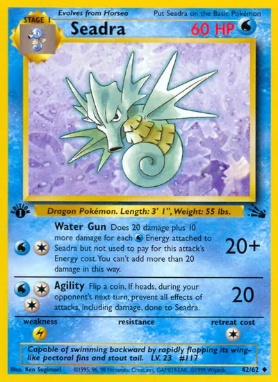 Seadra - Fóssil - ilustração de Ken Sugimori