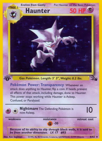 Haunter - Fóssil - ilustração de Ken Sugimori