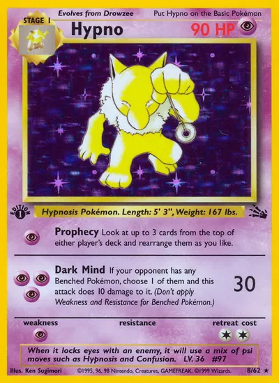 Hypno - Fóssil - ilustração de Ken Sugimori