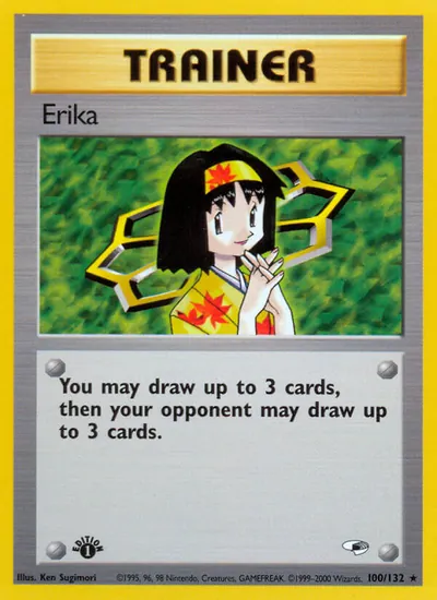 Erika - Gym Heroes - ilustração de Ken Sugimori