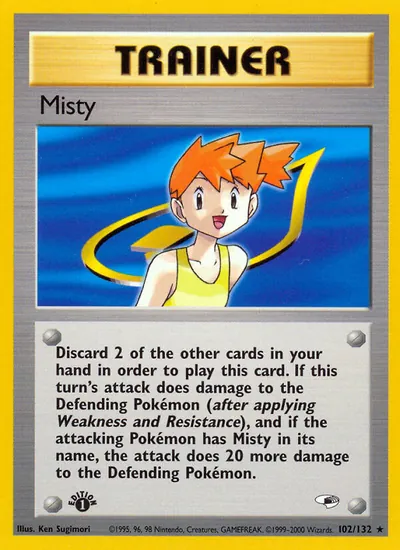 Misty - Gym Heroes - ilustração de Ken Sugimori