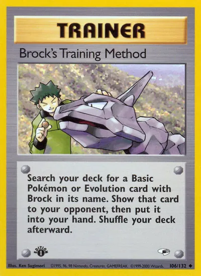 Brock's Training Method - Gym Heroes - ilustração de Ken Sugimori
