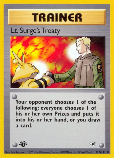 Lt. Surge's Treaty - Gym Heroes - ilustração de Ken Sugimori