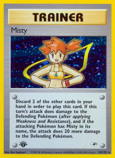 Misty - Gym Heroes - ilustração de Ken Sugimori