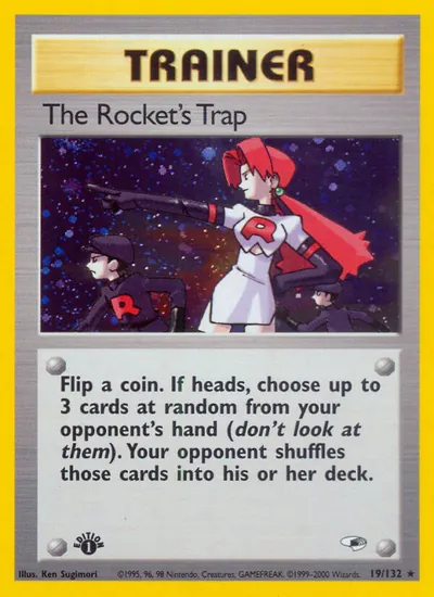 The Rocket's Trap - Gym Heroes - ilustração de Ken Sugimori
