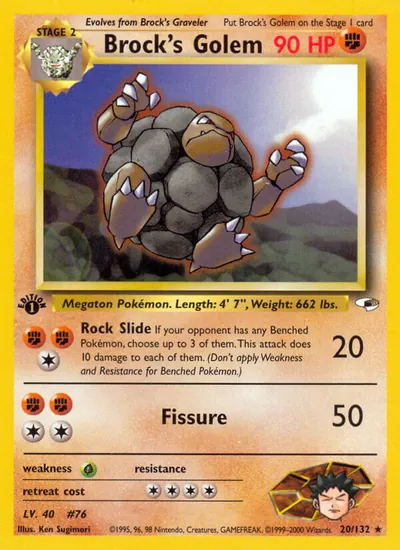 Golem do Brock - Gym Heroes - ilustração de Ken Sugimori
