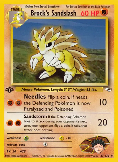 Sandslash do Brock - Gym Heroes - ilustração de Ken Sugimori