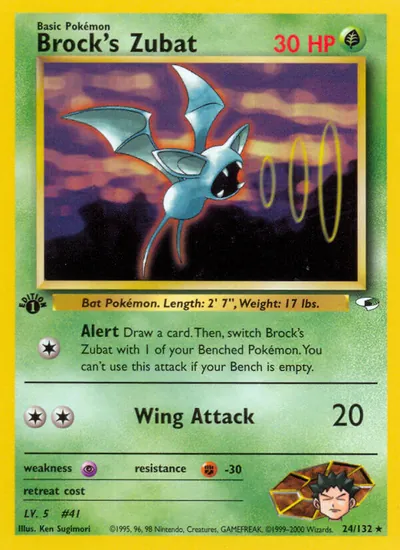 Zubat do Brock - Gym Heroes - ilustração de Ken Sugimori