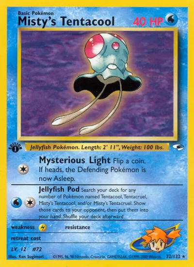 Tentacool da Misty - Gym Heroes - ilustração de Ken Sugimori