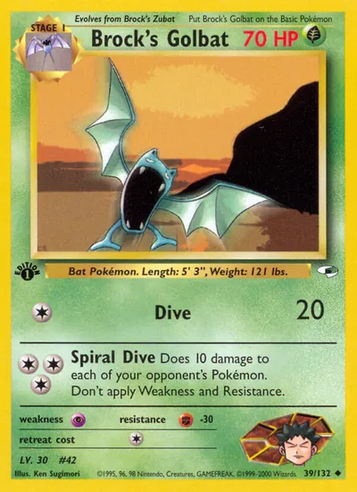 Golbat do Brock - Gym Heroes - ilustração de Ken Sugimori