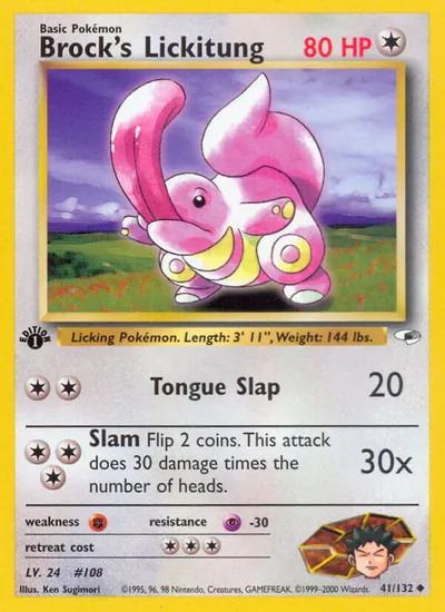 Lickitung do Brock - Gym Heroes - ilustração de Ken Sugimori