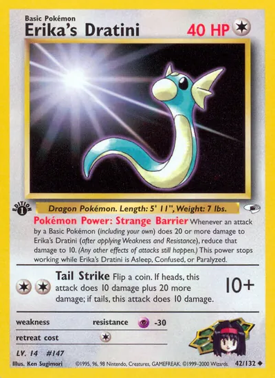 Dratini da Erika - Gym Heroes - ilustração de Ken Sugimori
