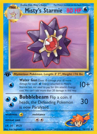 Starmie da Misty - Gym Heroes - ilustração de Ken Sugimori