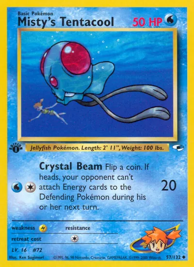 Tentacool da Misty - Gym Heroes - ilustração de Ken Sugimori