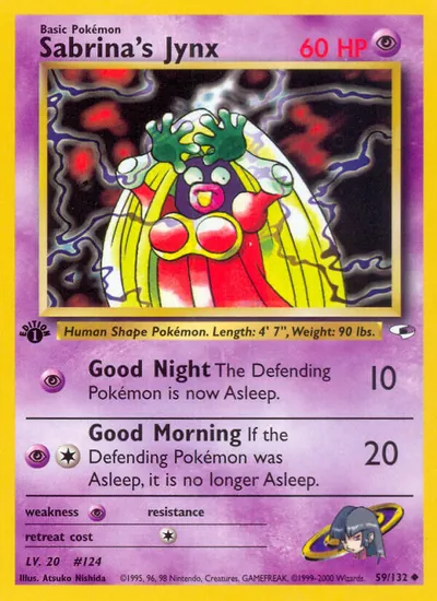 Jynx da Sabrina - Gym Heroes - ilustração de Ken Sugimori