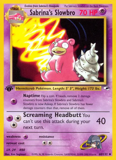 Slowbro da Sabrina - Gym Heroes - ilustração de Ken Sugimori