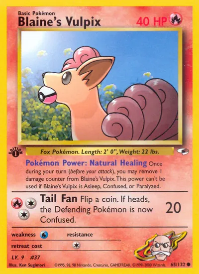 Vulpix do Blaine - Gym Heroes - ilustração de Ken Sugimori