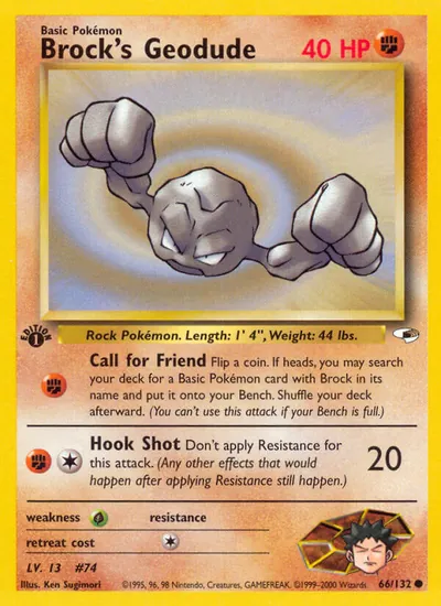 Geodude do Brock - Gym Heroes - ilustração de Ken Sugimori