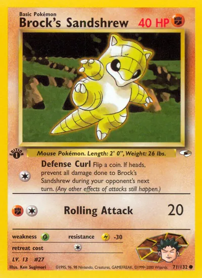 Sandshrew do Brock - Gym Heroes - ilustração de Ken Sugimori