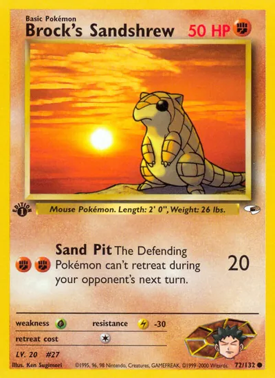 Sandshrew do Brock - Gym Heroes - ilustração de Ken Sugimori
