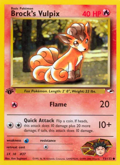 Vulpix do Brock - Gym Heroes - ilustração de Ken Sugimori