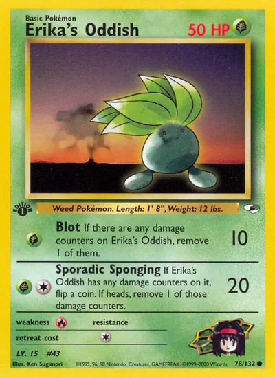 Oddish da Érica - Gym Heroes - ilustração de Ken Sugimori